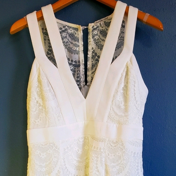 knee length dresses for ladies NEW Charlotte Russe Nude & White Lace Dress